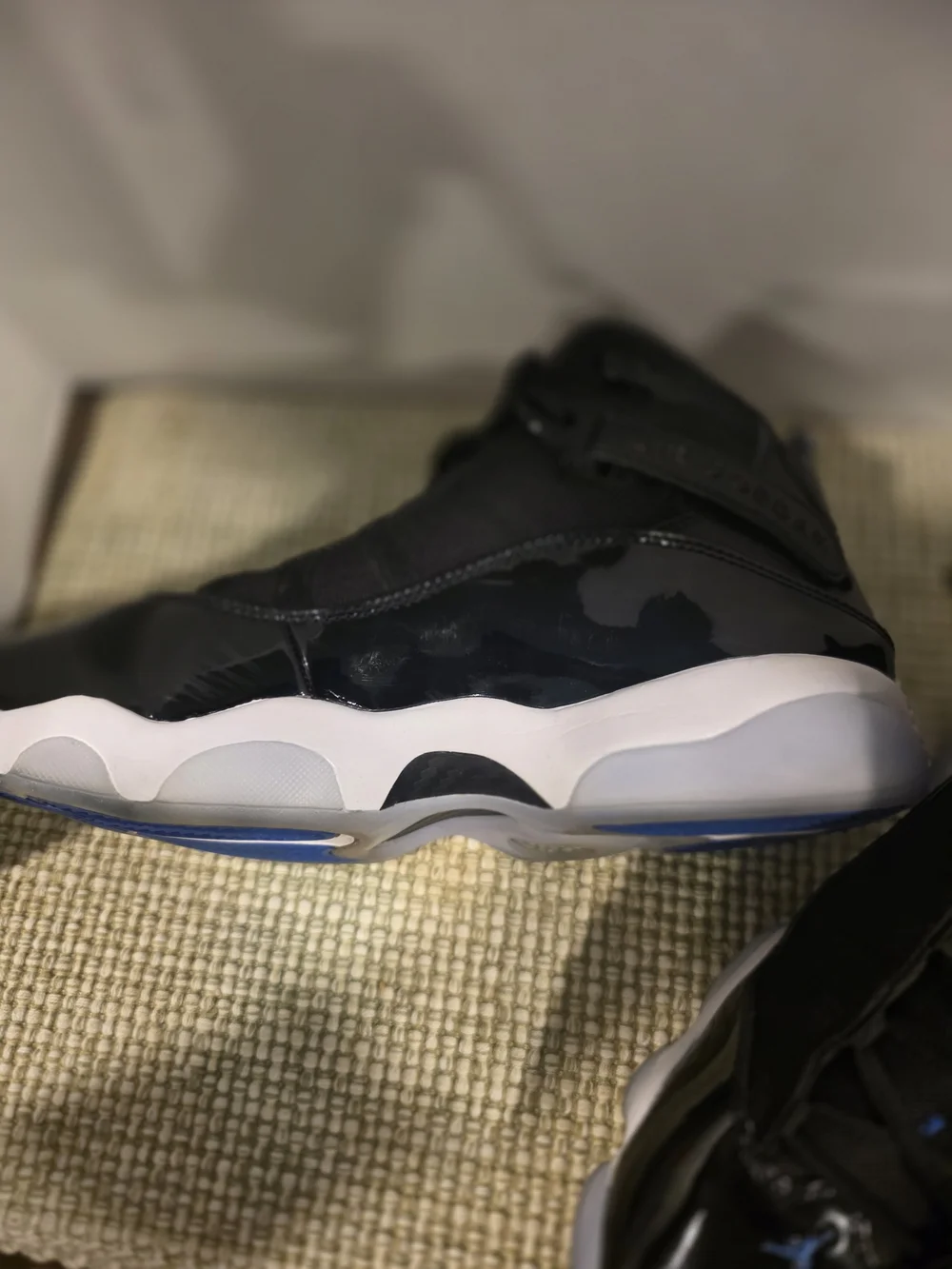 Air Jordan 6 Rings Black and True Blue Sneakers